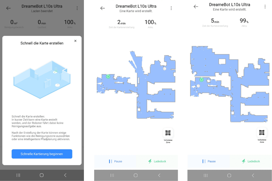 Dreame L10s Ultra создает карту квартиры